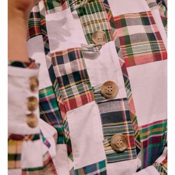 Sezane Chemise Bruna Patchwork Long Sleeve Blouse FR 46 US 14 Boho Cottagecore - Picture 5 of 13